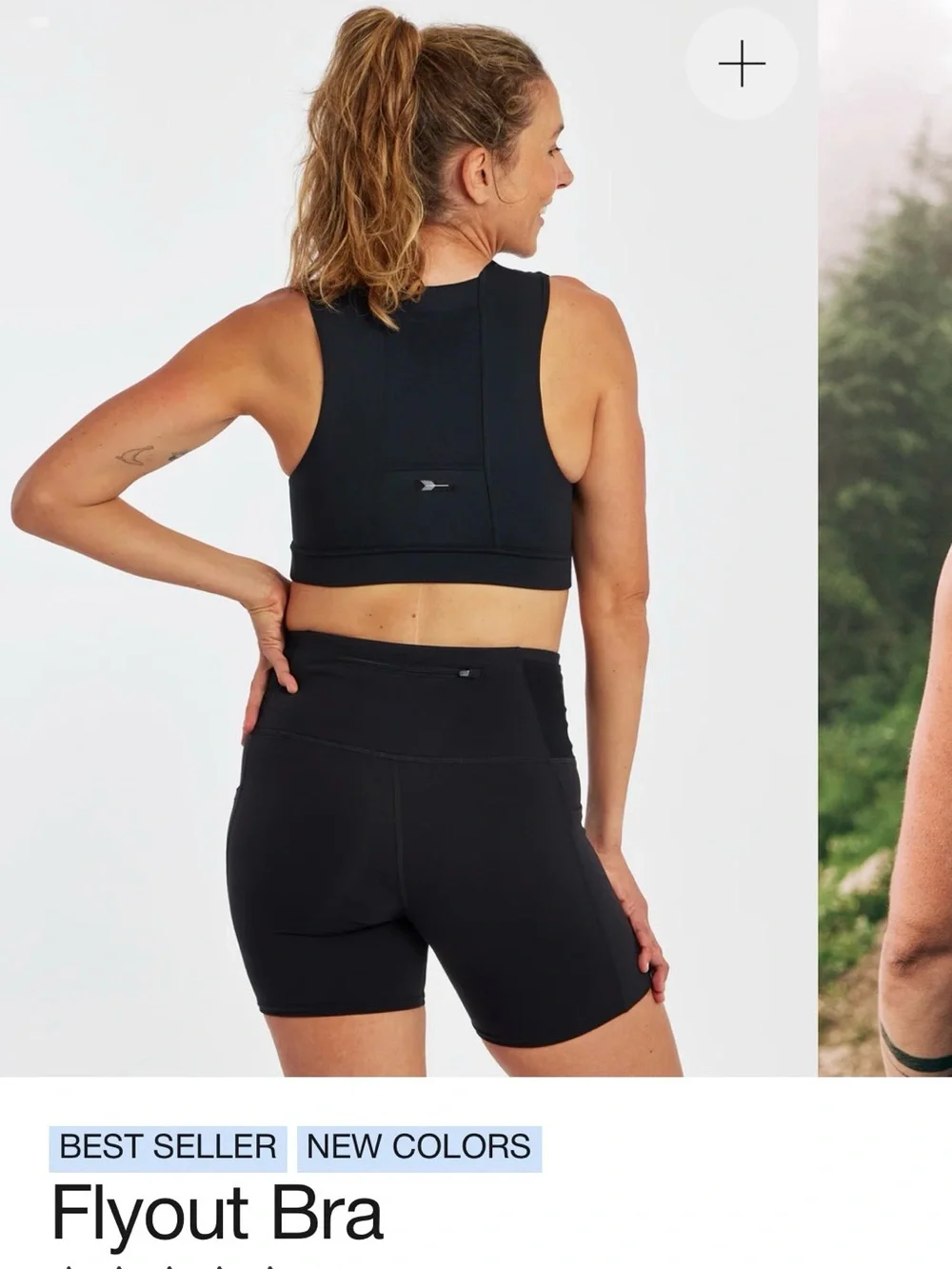 Oiselle Flyout Bra - Black Sports Bra with Phone Pocket